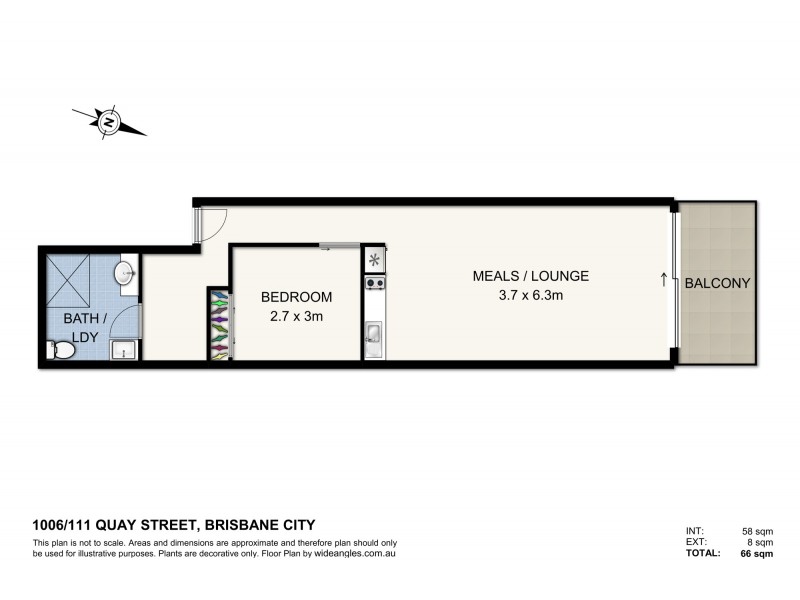 1006/111 Quay Street, Brisbane City QLD 4000 Floorplan