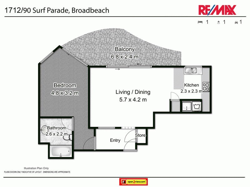 1712/90 Surf Parade (The Phoenician East Tower), Broadbeach QLD 4218 Floorplan