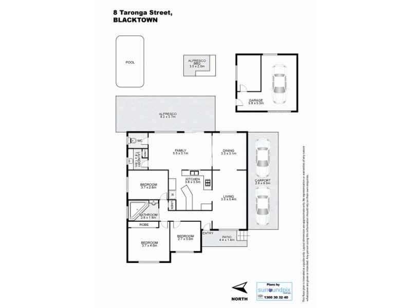 8 Taronga Street, Blacktown NSW 2148 Floorplan