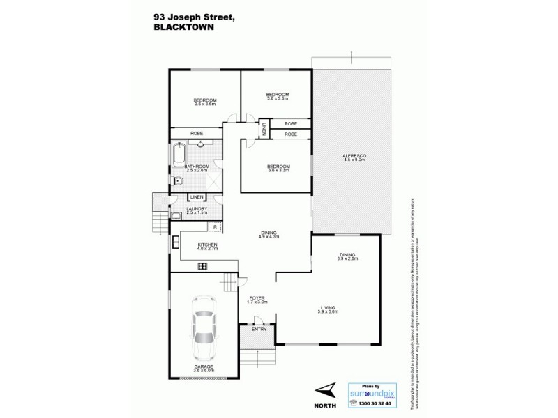 93 Joseph Street, Blacktown NSW 2148 Floorplan