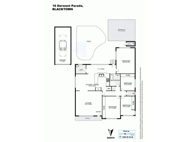 16 Derwent Parade, Blacktown NSW 2148 Floorplan