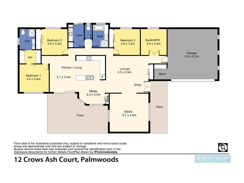12 Crows Ash Court, Palmwoods QLD 4555 Floorplan