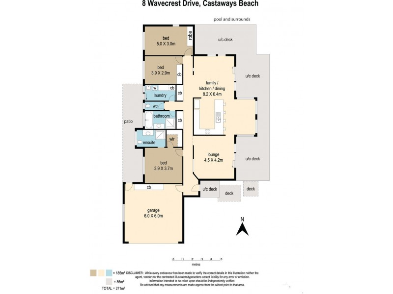8 Wavecrest Drive, Castaways Beach QLD 4567 Floorplan