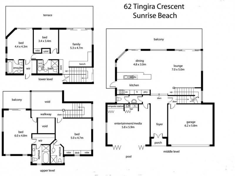 62 Tingira Crescent, Sunrise Beach QLD 4567 Floorplan