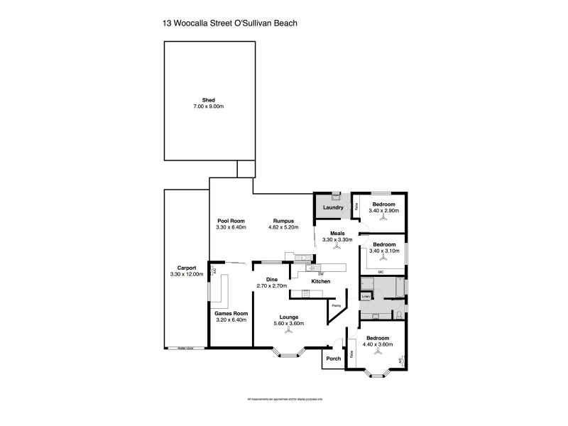 13 Woocalla Street, O’sullivan Beach SA 5166 Floorplan