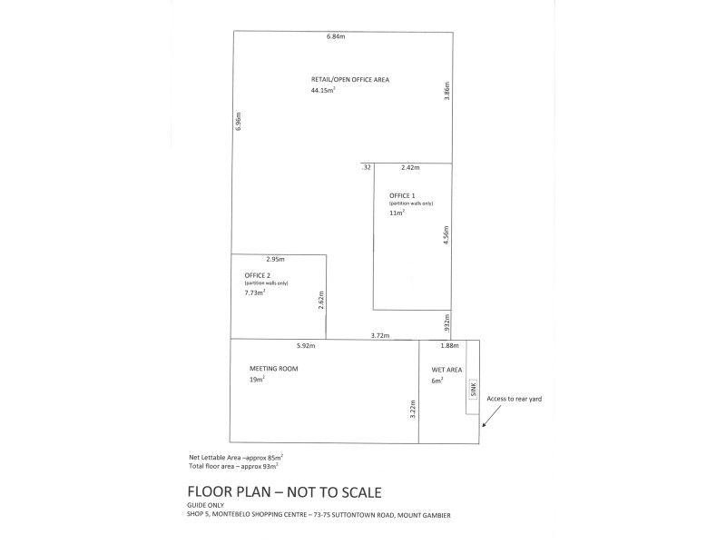 Shop 5/73-75 Suttontown Road, Mount Gambier SA 5290 Floorplan