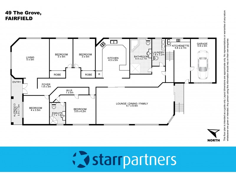 49 The Grove, Fairfield NSW 2165 Floorplan