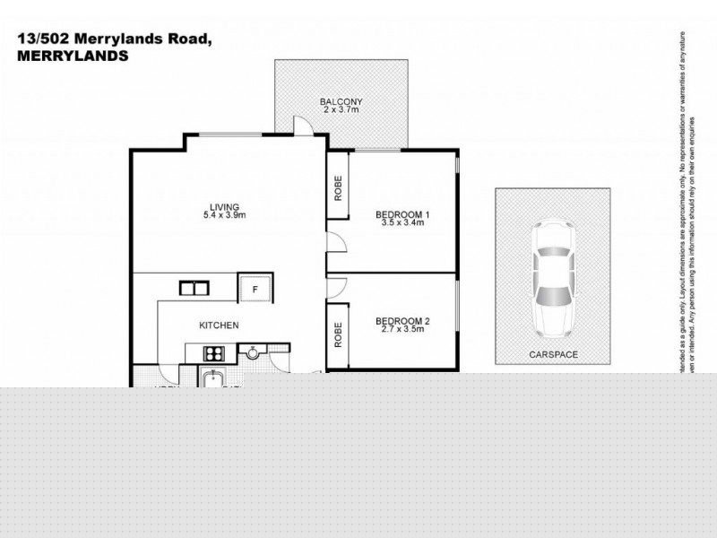 13/502 MERRYLANDS ROAD, Merrylands NSW 2160 Floorplan