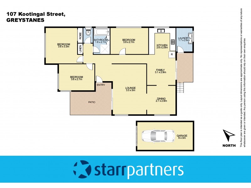 107 Kootingal Street, Greystanes NSW 2145 Floorplan