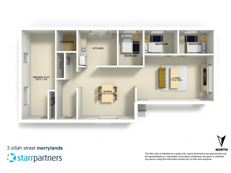 3 Zillah Street, Merrylands NSW 2160 Floorplan