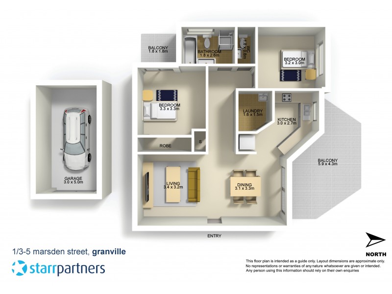 1/3-5 Marsden Street, Granville NSW 2142 Floorplan