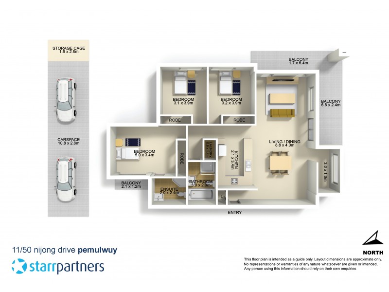 11/50 Nijong Drive, Pemulwuy NSW 2145 Floorplan
