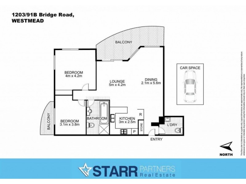 1203/91B Bridge Road, Westmead NSW 2145 Floorplan