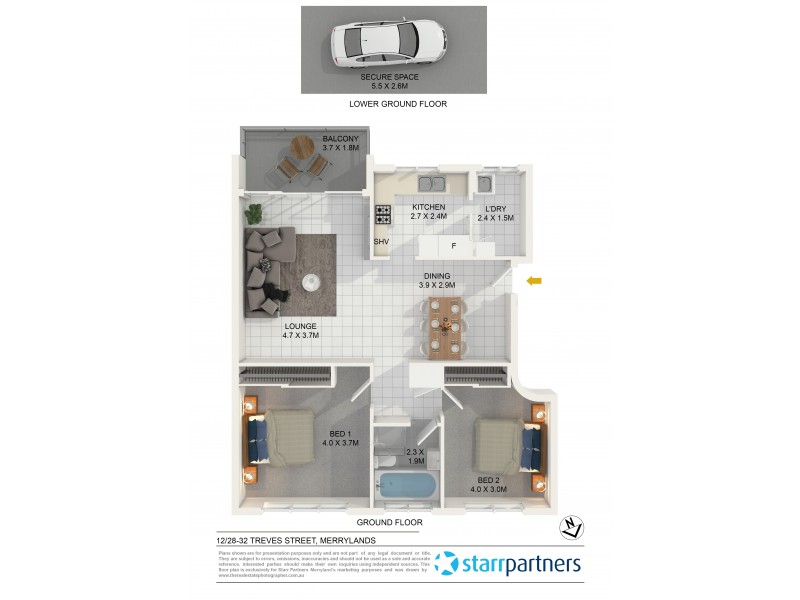 12/28-32 Treves Street, Merrylands NSW 2160 Floorplan