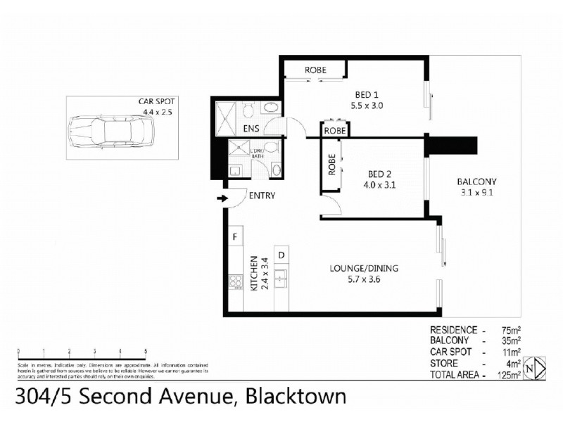304/5  Second Ave, Blacktown NSW 2148 Floorplan