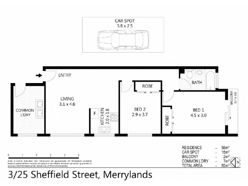3/25  Sheffield Street, Merrylands NSW 2160 Floorplan