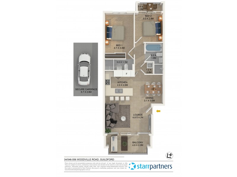34/546-556 Woodville Road, Guildford NSW 2161 Floorplan