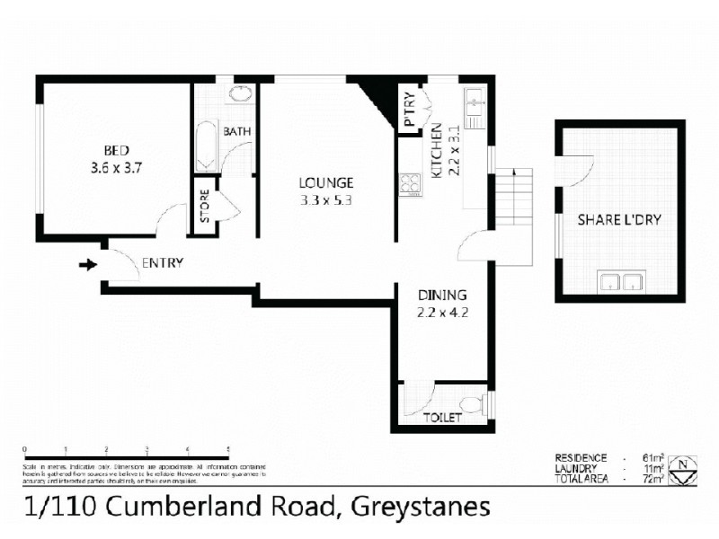 1/110  Cumberland Road, Greystanes NSW 2145 Floorplan
