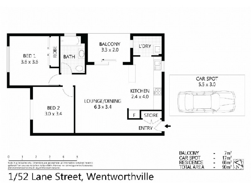 1/52  Lane Street, Wentworthville NSW 2145 Floorplan