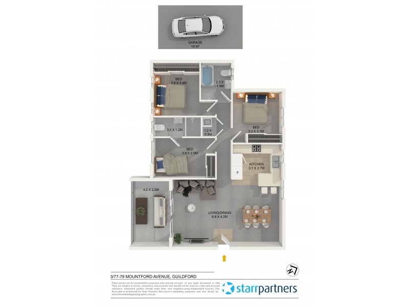 3/77-79 Mountford Avenue, Guildford NSW 2161 Floorplan
