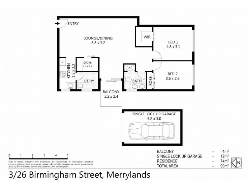 3/26  Birmingham Street, Merrylands NSW 2160 Floorplan