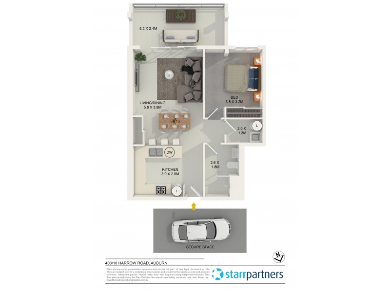 403/18 Harrow Road, Auburn NSW 2144 Floorplan