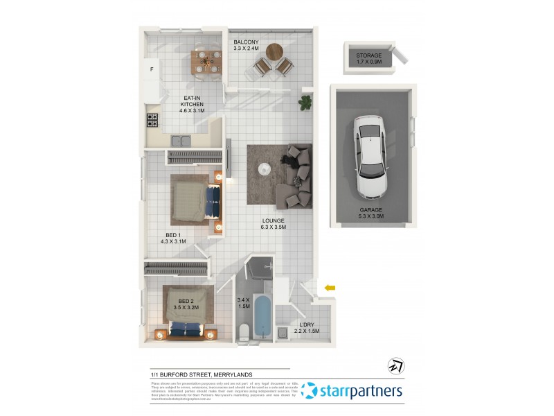 1/1 Burford Street, Merrylands NSW 2160 Floorplan