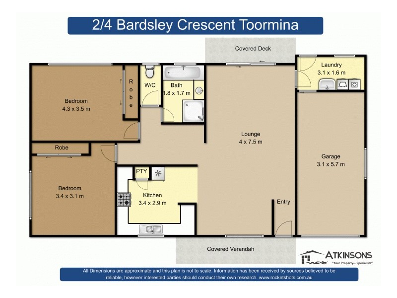 2/4 Bardsley Crescent, Toormina NSW 2452 Floorplan