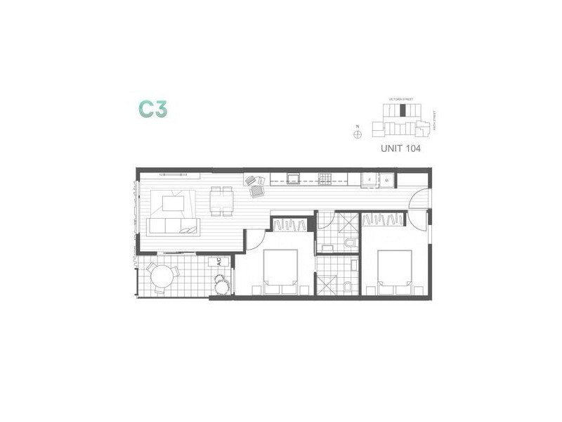 104/300 Victoria Street, Brunswick VIC 3056 Floorplan