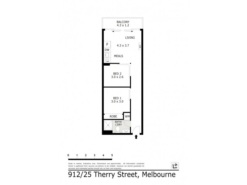 912/25 Therry Street, Melbourne VIC 3000 Floorplan