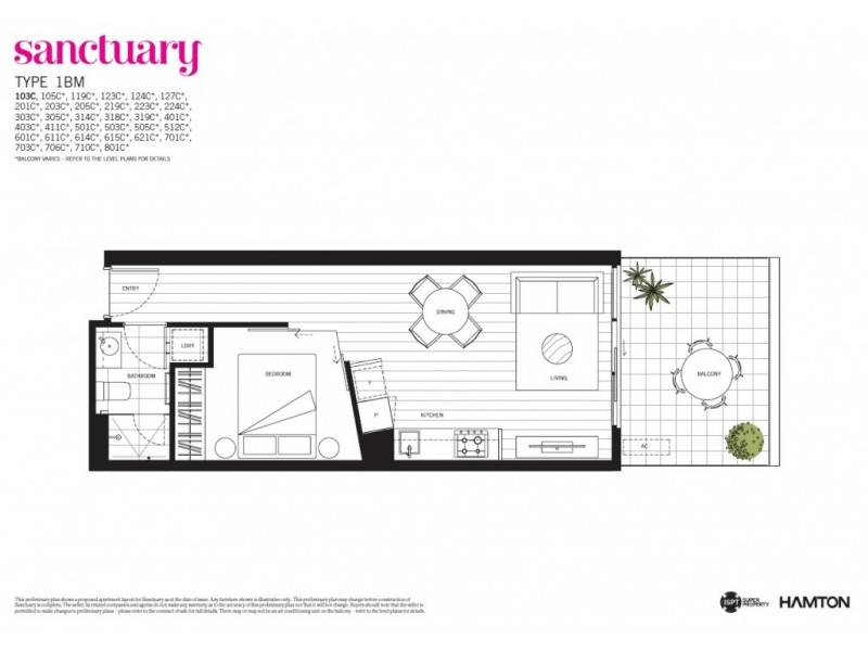 505/4 Acacia Place, Abbotsford VIC 3067 Floorplan