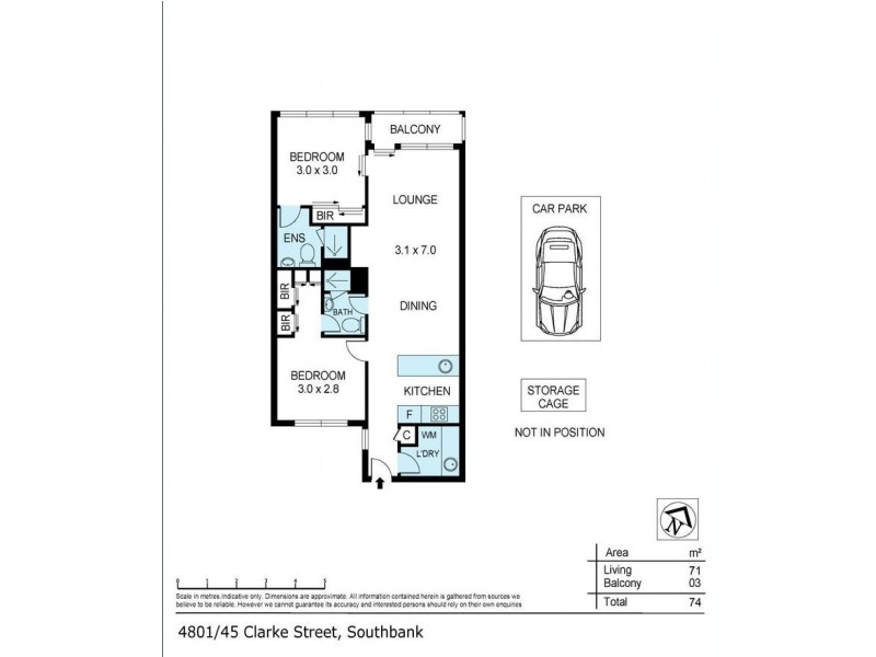 4801/45 Clarke Street, Southbank VIC 3006 Floorplan