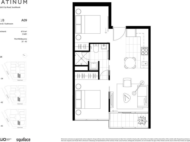 4309/45 Clarke Street, Southbank VIC 3006 Floorplan