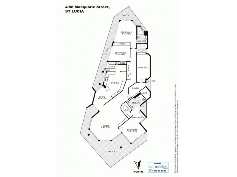 4/88 Macquarie Street, St Lucia QLD 4067 Floorplan