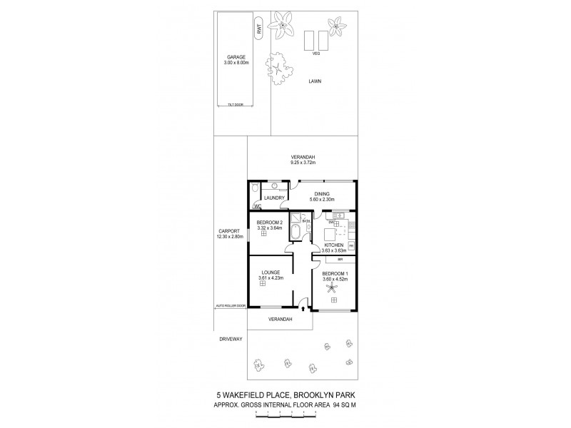5 Wakefield Place, Brooklyn Park SA 5032 Floorplan