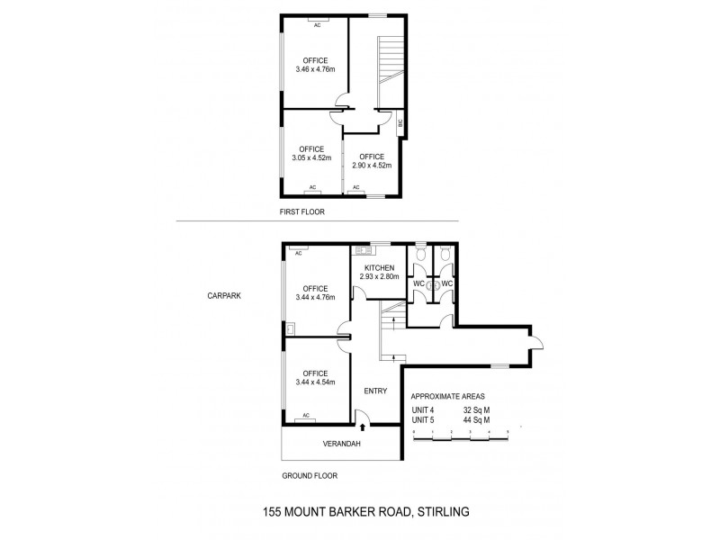 Unit 4 & Unit 5/155 Mount Barker Road, Stirling SA 5152 Floorplan