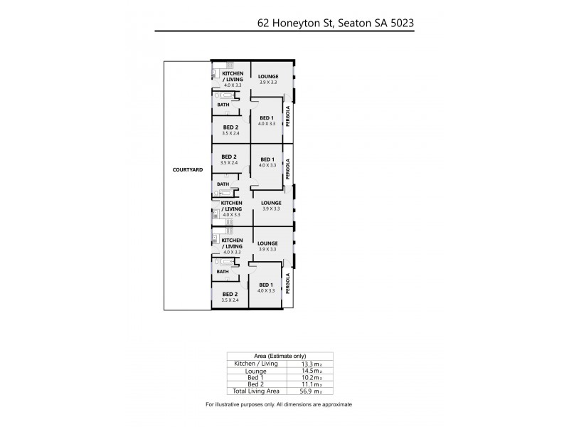 62 Honeyton Street, Seaton SA 5023 Floorplan