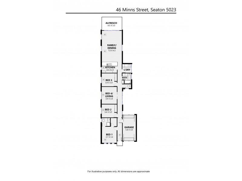 46A Minns Street, Seaton SA 5023 Floorplan