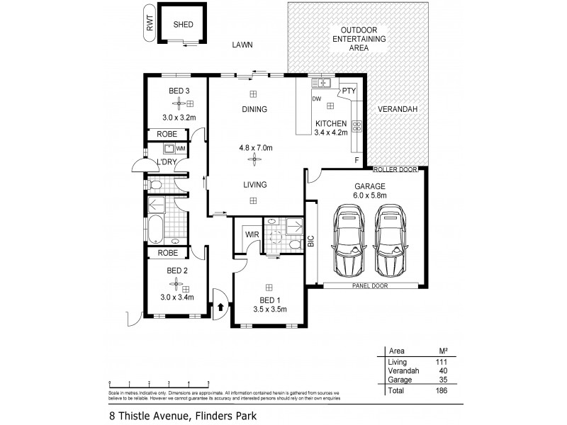 8 Thistle Avenue, Flinders Park SA 5025 Floorplan
