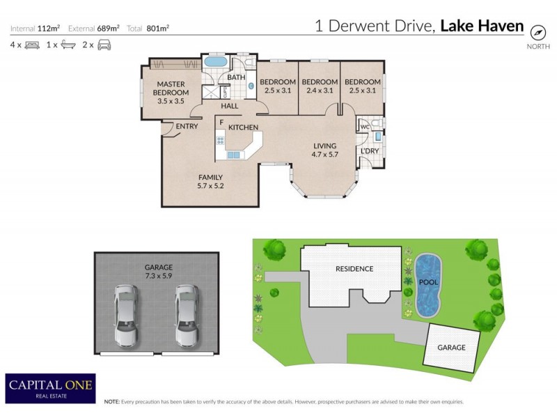 1 Derwent Drive, Lake Haven NSW 2263 Floorplan