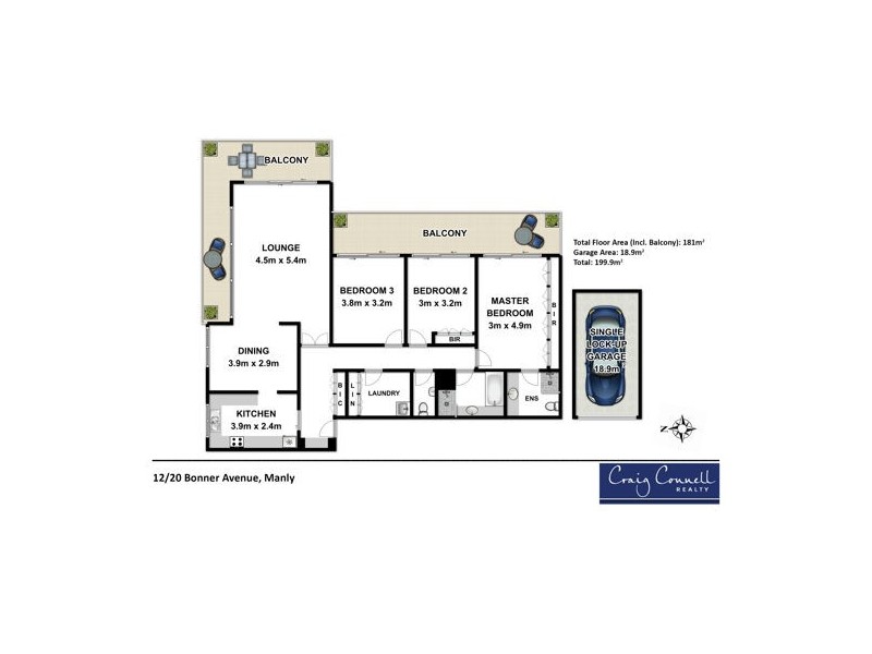 12/20 Bonner Avenue, Manly NSW 2095 Floorplan