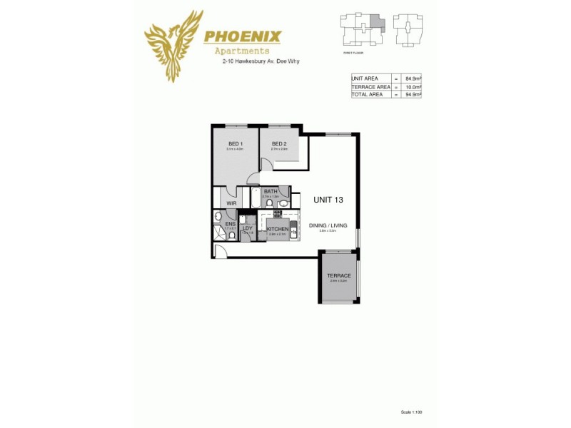 13/2-10 Hawkesbury Avenue, Dee Why NSW 2099 Floorplan