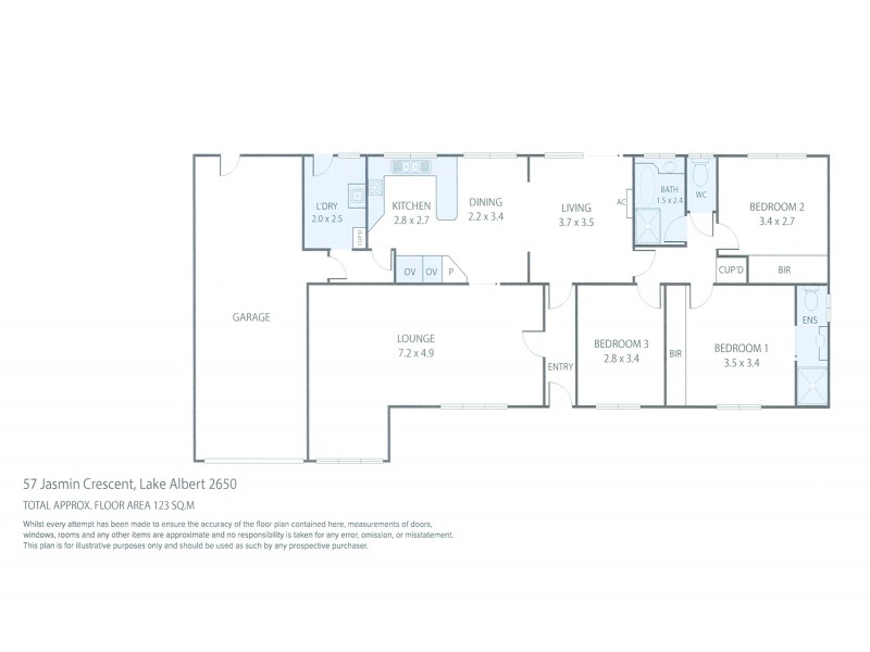 57 Jasmin Crescent, Lake Albert NSW 2650 Floorplan