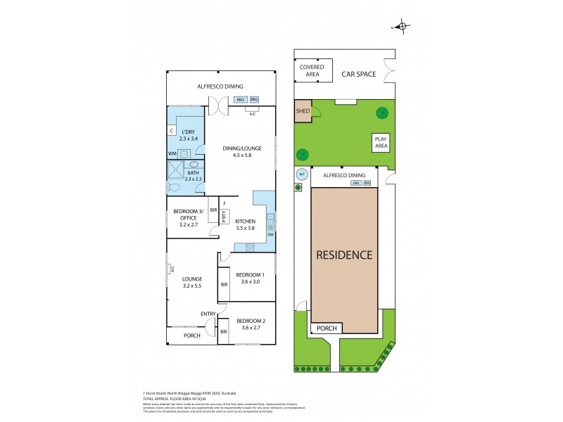 1 Hurst Street, North Wagga Wagga NSW 2650 Floorplan