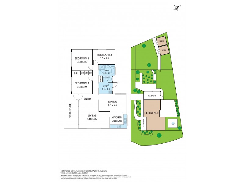 52 Pinaroo Drive, Glenfield Park NSW 2650 Floorplan
