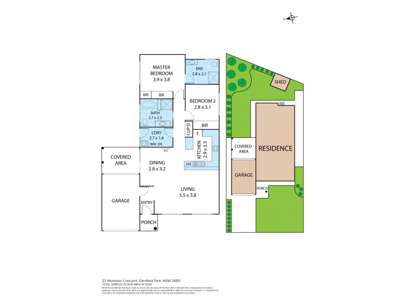 22 Womboin Crescent, Glenfield Park NSW 2650 Floorplan