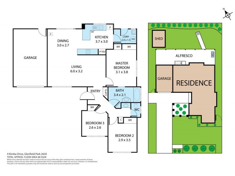 4 Kimba Drive, Glenfield Park NSW 2650 Floorplan