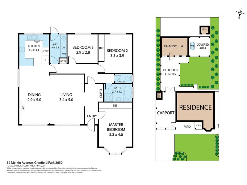 12 Melkin Avenue, Glenfield Park NSW 2650 Floorplan