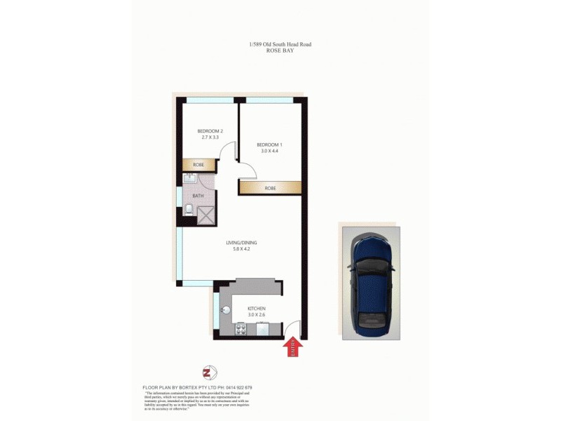 1/589 Old South Head Road, Rose Bay NSW 2029 Floorplan