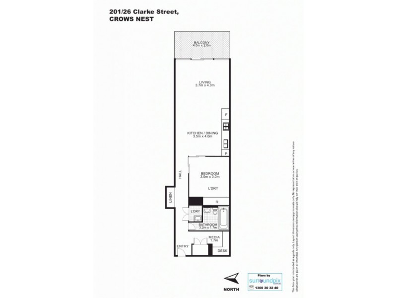 201/24-26 Clarke Street, Crows Nest NSW 2065 Floorplan